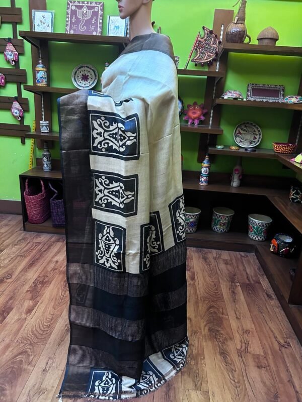 Pure Tasar with Block Print