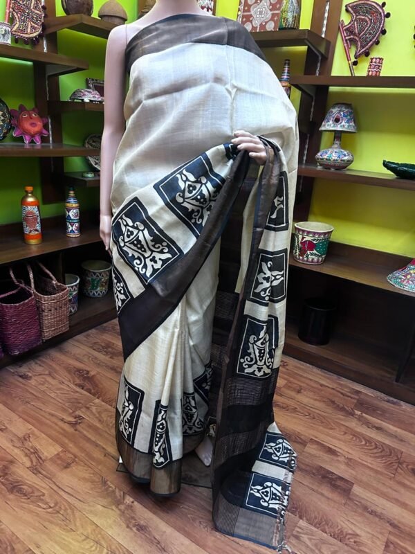 Pure Tasar with Block Print