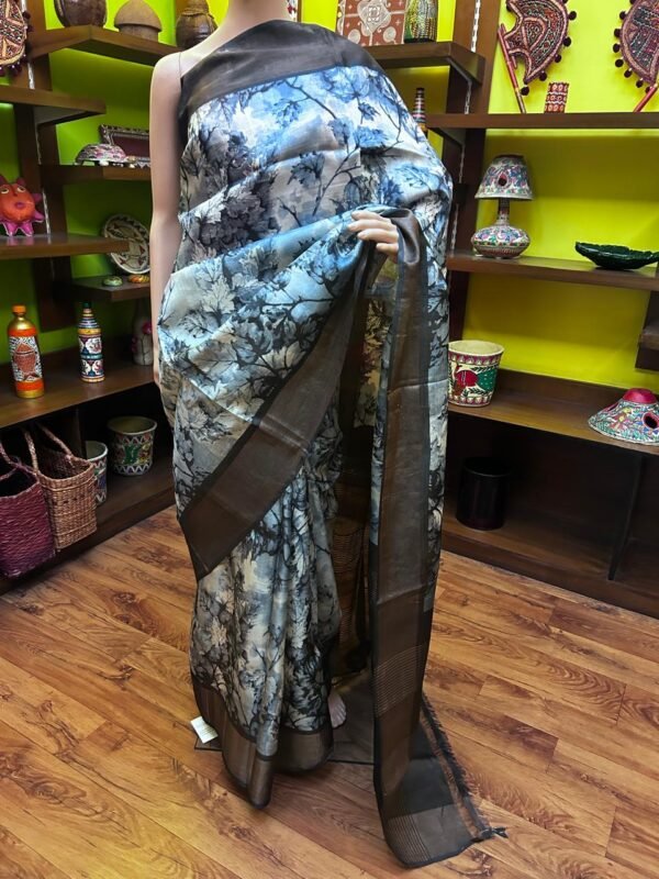 Pure Tasar with Block Print