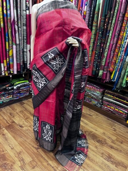 Zari Tussar Hand Painted